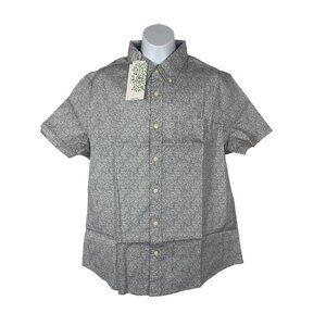 Jachs NY Mens Shirt Size Small Gray Short Sleeve Floral Button Up